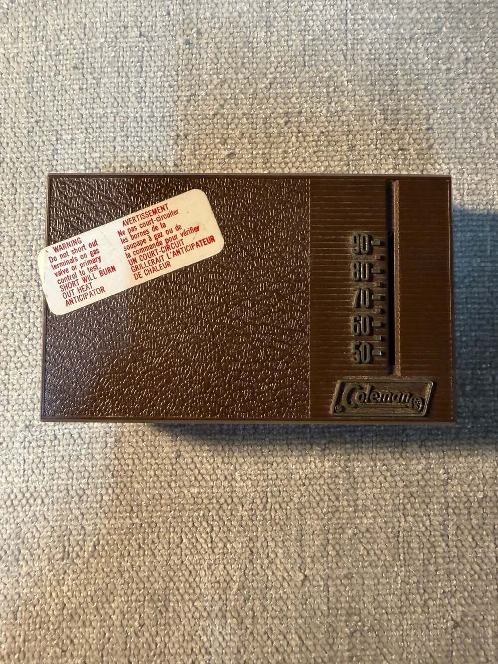 Vintage Coleman Mechanical Wall Thermostat